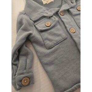 Rabbit & Bear Organic Blue 100% Cotton Knit Jacket Button Front 6-9 Months